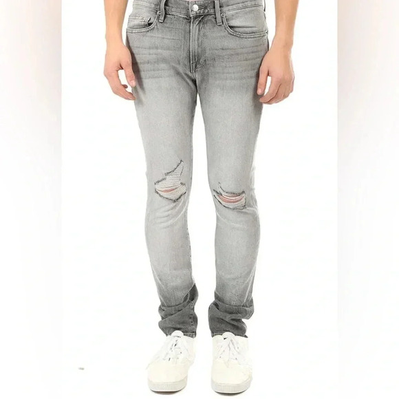 FRAME DENIM Men’s L’Homme Skinny Distressed Jeans in Kennesaw/Gray 32 - Picture 1 of 10